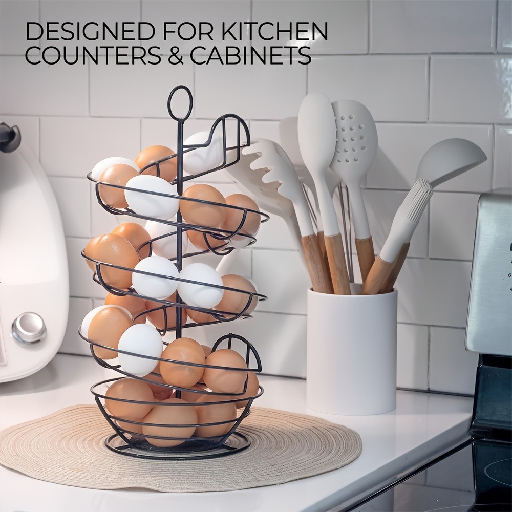 Compost Bin Countertop - Metal Wire Spiral Egg Holder, Countertop