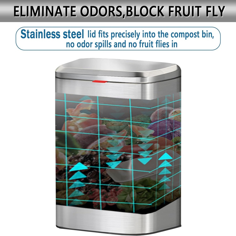 Hanging Kitchen Stainless-Stee - Compost Bin Countertop recension och pris