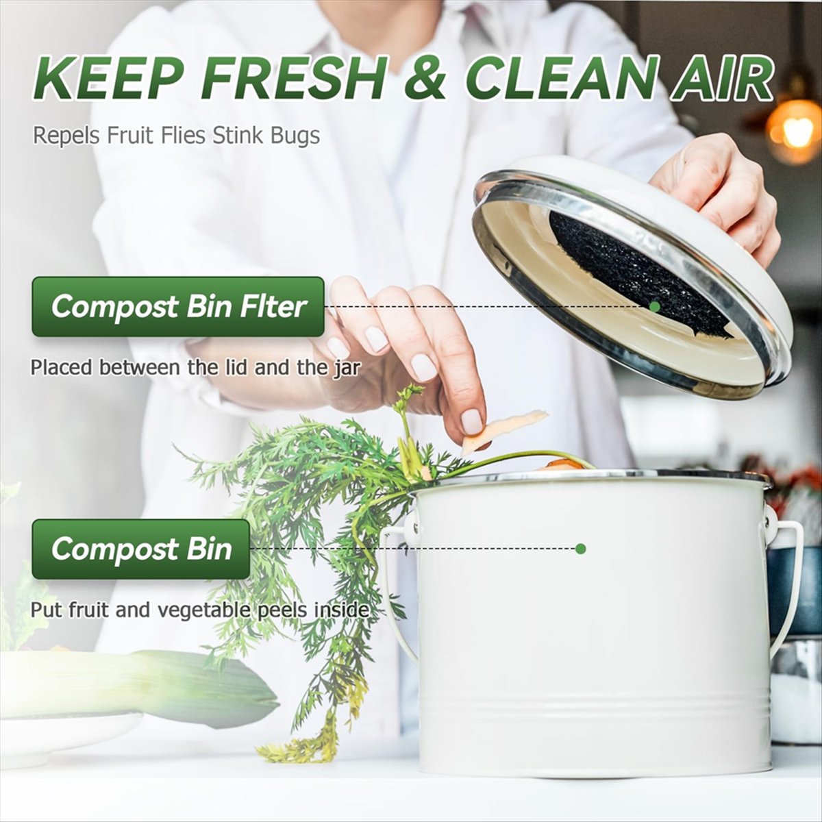 A92G New Compost Bin Filter, 6 - Compost Bin Countertop recension och pris